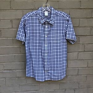 GUC Gymboree Size 10/12 Blue Plaid Cotton Shirt